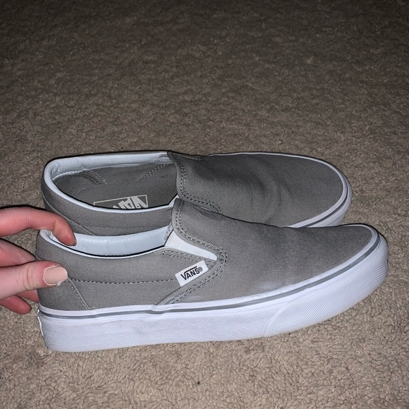 grey vans slip ons